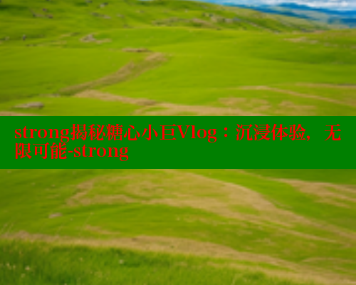 strong揭秘糖心小巨Vlog：沉浸体验，无限可能-strong